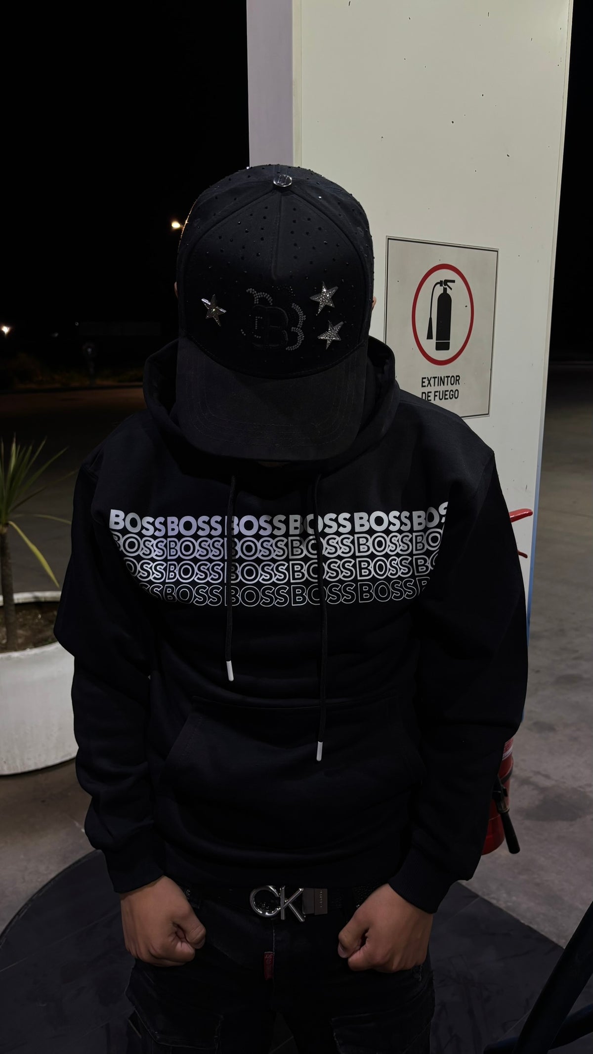 Hoodie BOSS Repeat Negro
