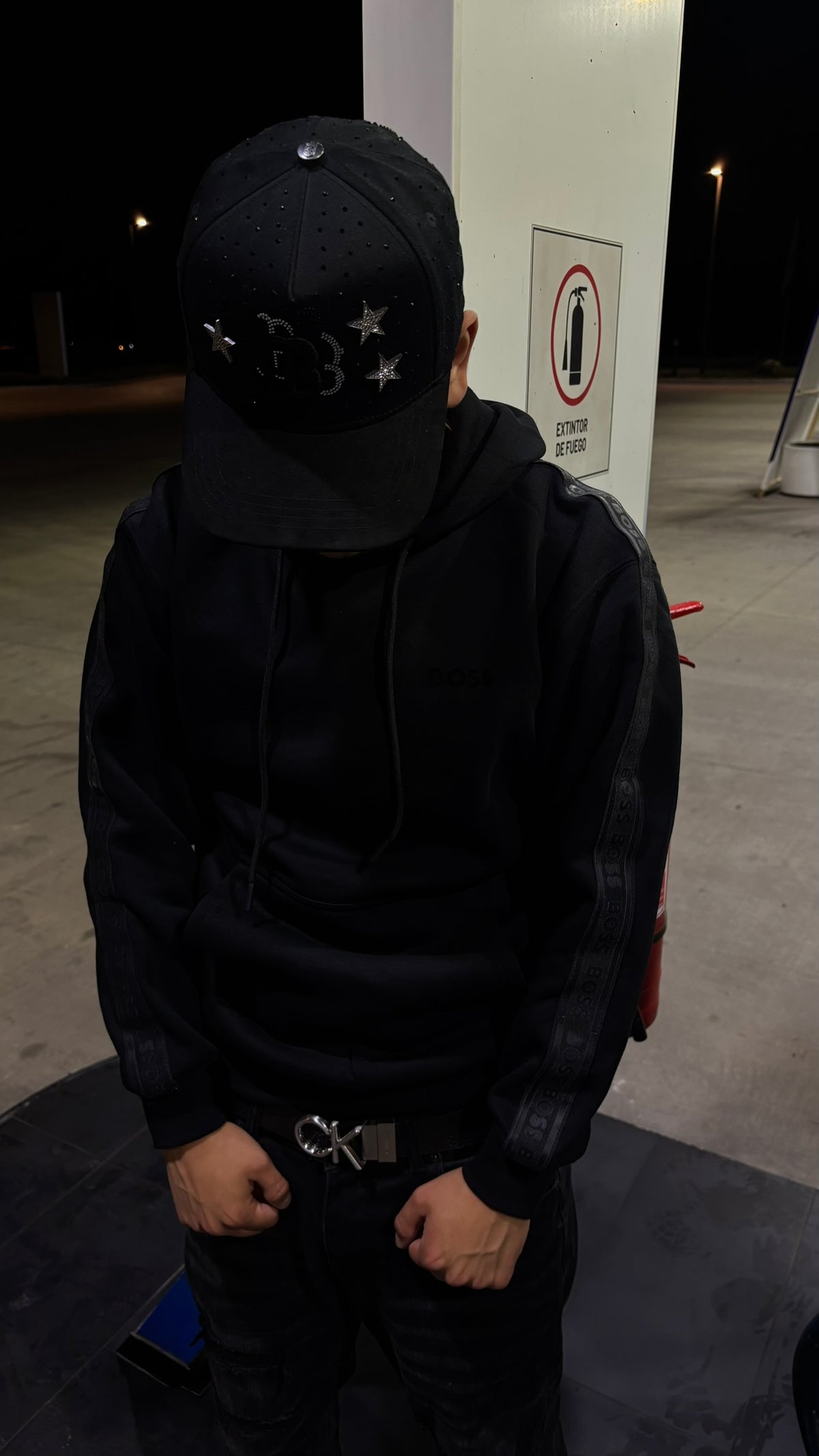 Hoodie BOSS Franja Negro