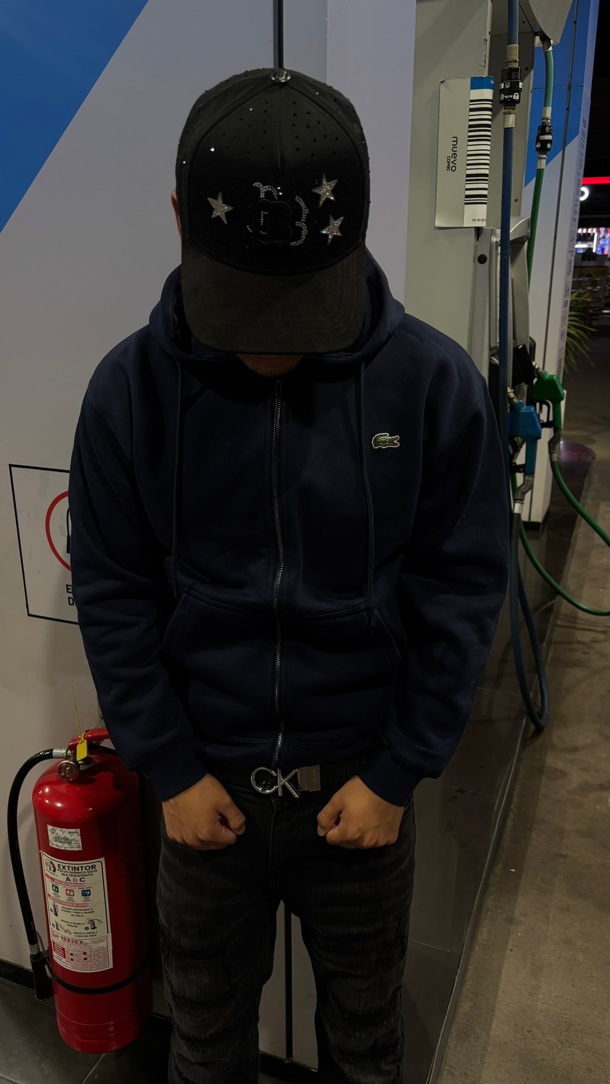 Hoodie Lacoste Full Zip Azul Marino